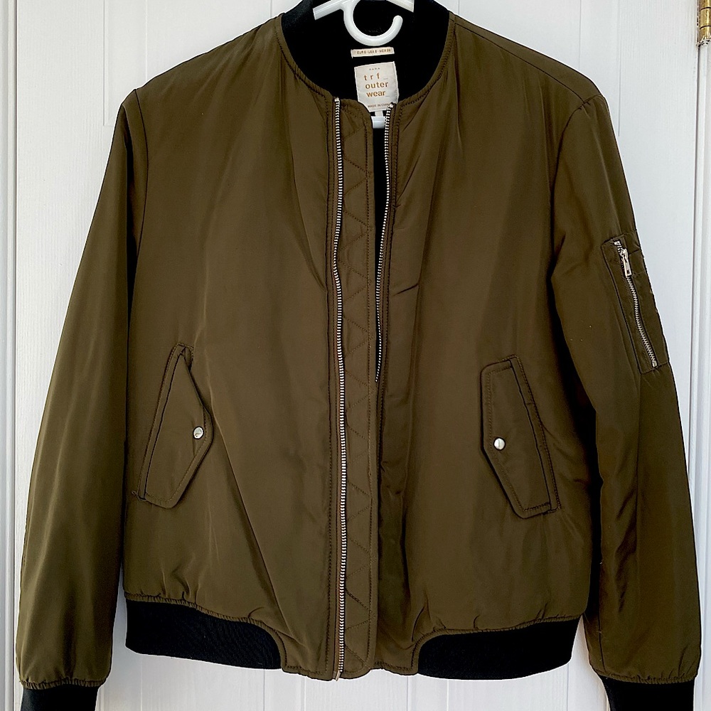 Zara Green Bomber Jacket